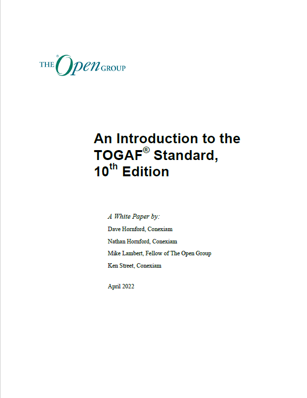 Introducción al estándar TOGAF, portada de la décima edición